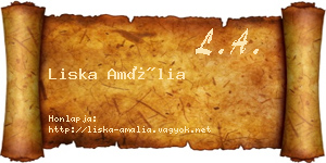 Liska Amália névjegykártya