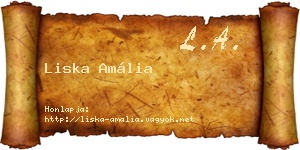 Liska Amália névjegykártya